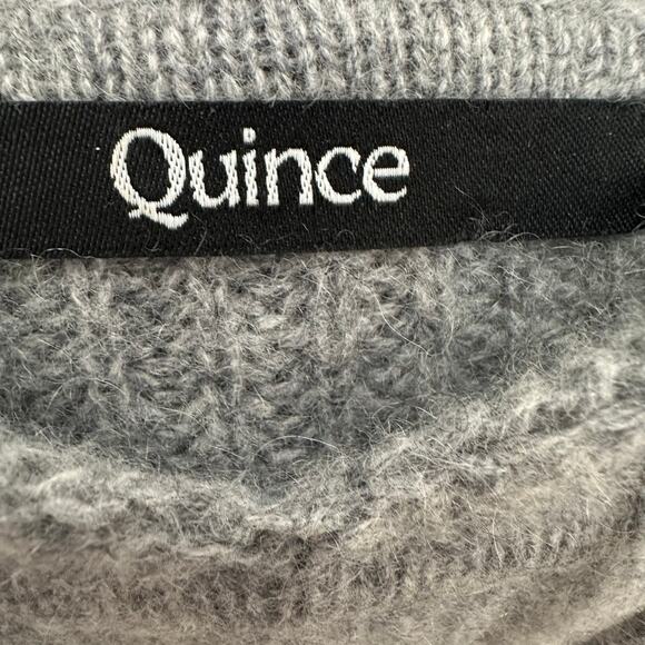 Quince Mongolian Cashmere Fisherman Pullover Hoodie XS Gray - Picture 8 of 8